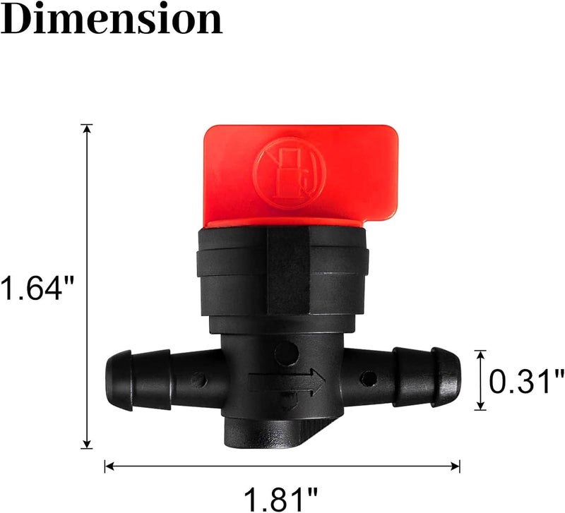 CLSR2U 1/4" Inline Fuel Shut Off Valve and 90 Degree Cut Off Valve, Straight Gas Valve with Clamps, Compatible with BS 494768, 493960, 698183, 697947, 698181, 5019H, 5019K, 10 Pack - Image 2